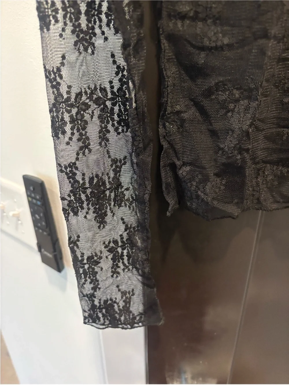 Free People Lady Lux Floral Mesh Layering Top lace XS NWT Black